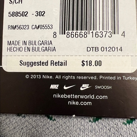 Nike Performance Cushioned Soccer over the calf socks Green 4-6 Youth #B-24 bag - Picture 4 of 4